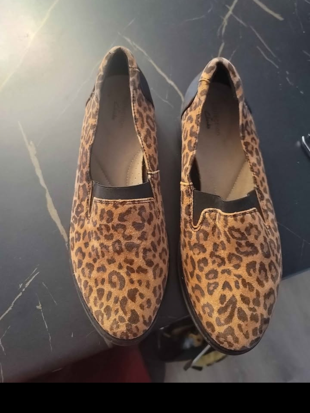 Clarks Women's Leopard Print Slip-On Loafers - Brown